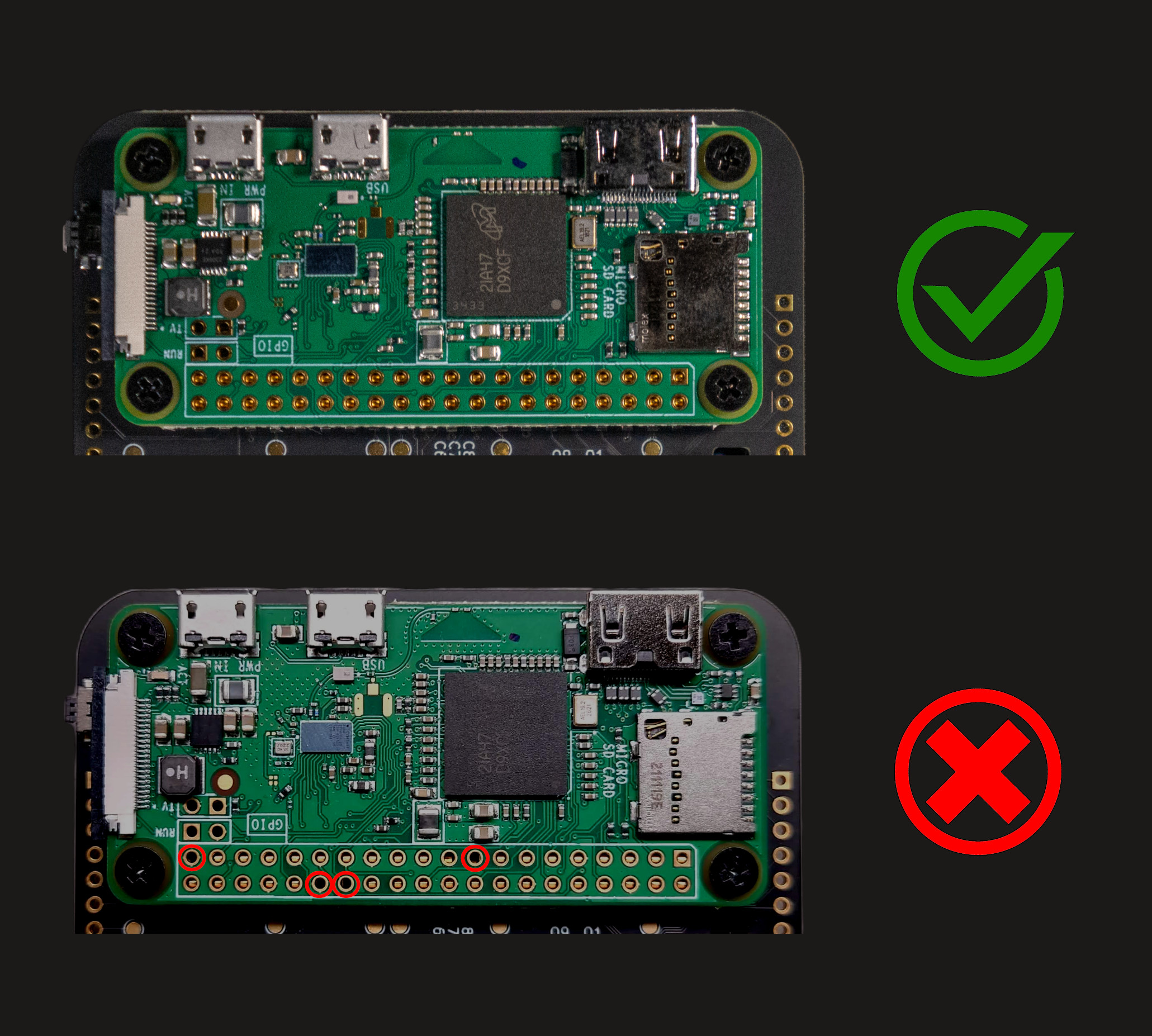 Beepy Raspberry Pi Zero mounting diagram